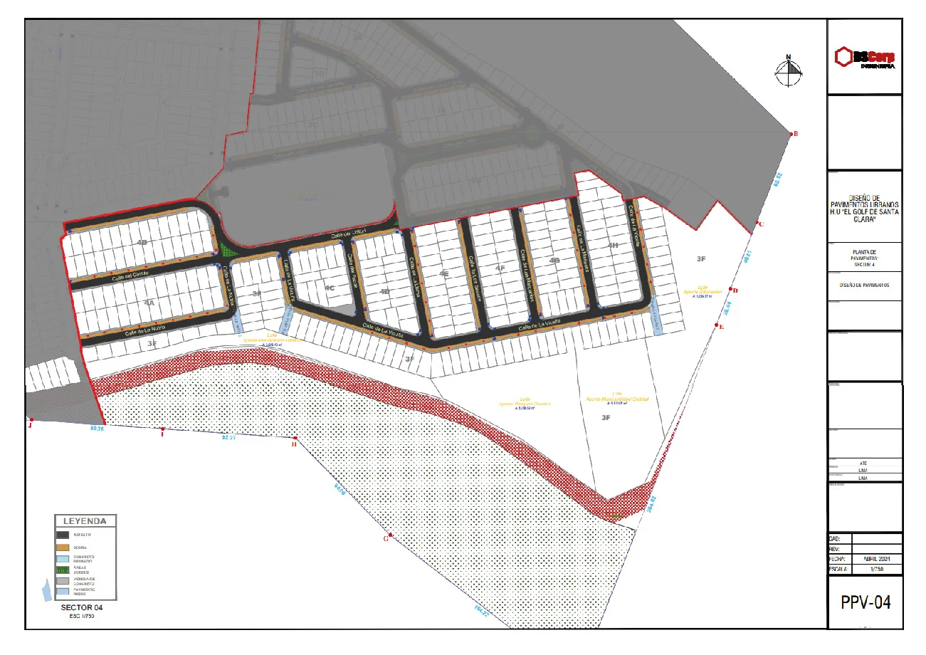 Diseño Geométrico Vial y Pavimentos de la H.U. Golf Santa Clara