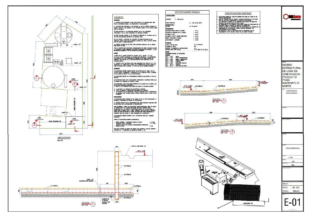 Diseño Estructural de losa de Cimentación - Proyecto PTAR - Macropolis Norte